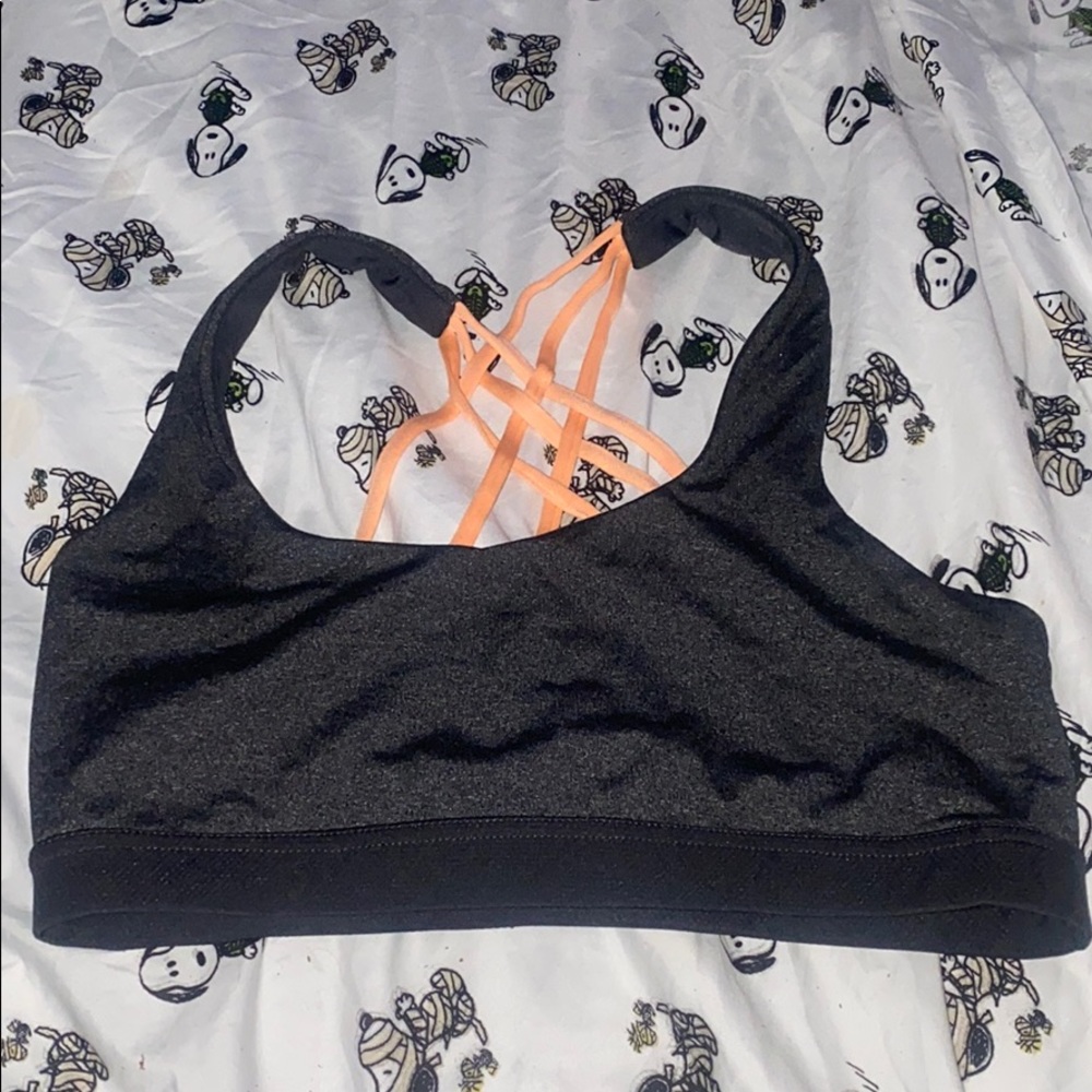 Gray & Orange Sports Bra